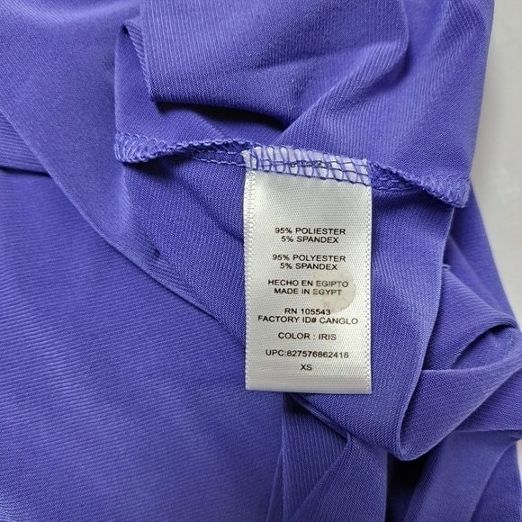 Daisy Fuentes Purple Twist Knot Top Short Sleeve - Picture 6 of 10